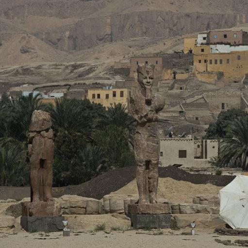 Man walks around he site of Cerro Quemado.