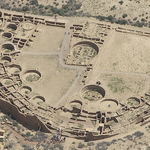 Man walks around he site of Cerro Quemado.