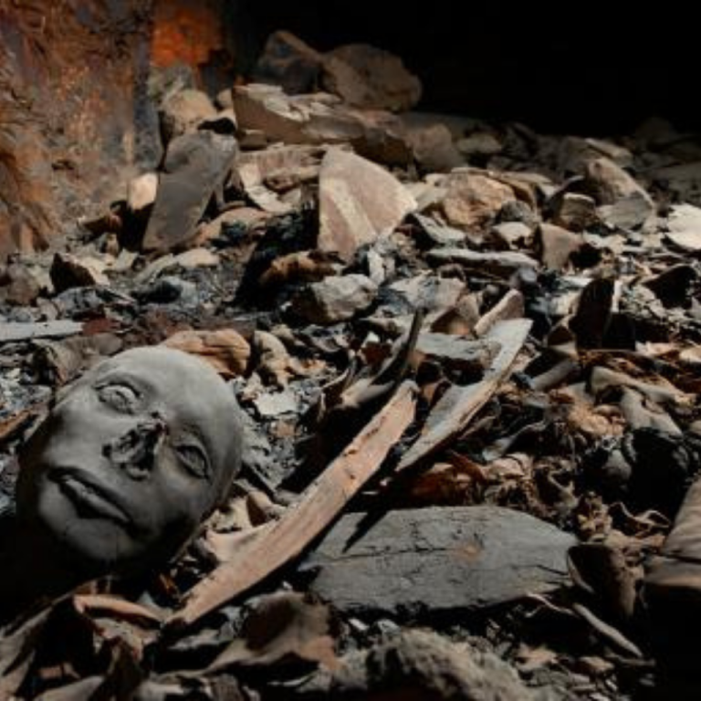 The site of Cerro Quemado Man walks around he site of Cerro Quemado.