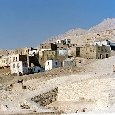 Man walks around he site of Cerro Quemado.