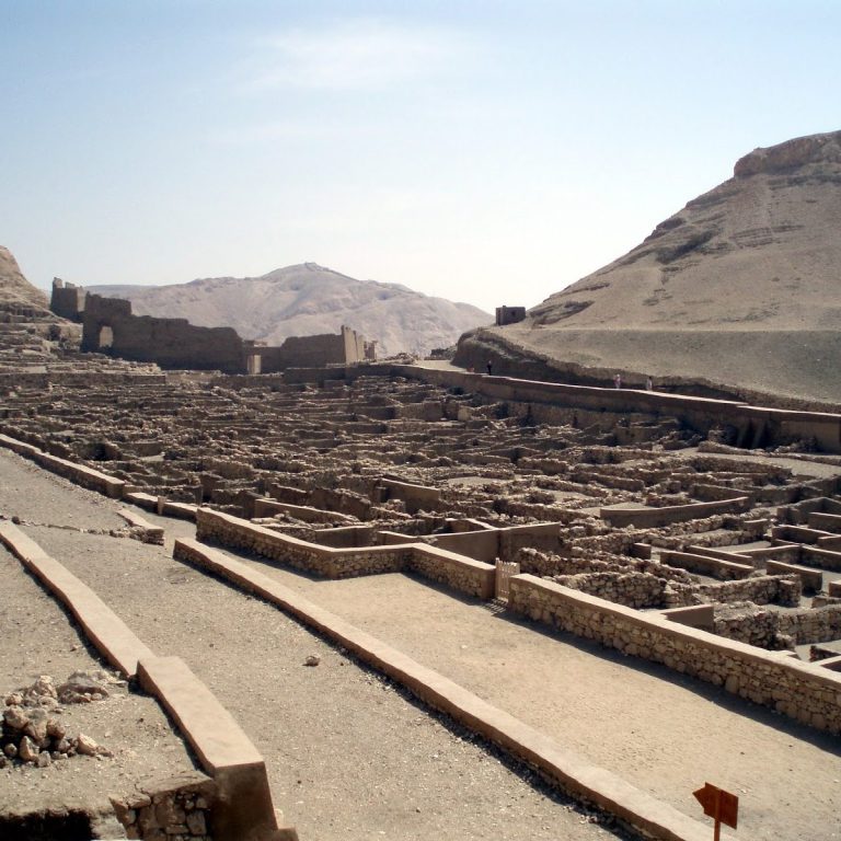 Man walks around he site of Cerro Quemado.