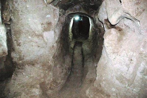 As workers began making space beneath the house for storage, they discovered, much to their suprise, the entrance to a rock-cut tunnel just 