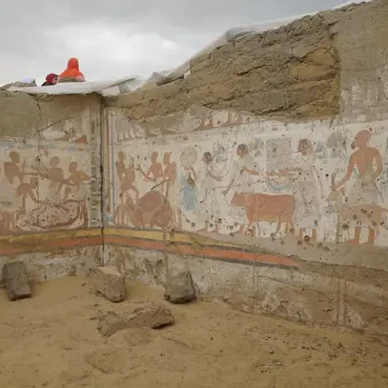 Man walks around he site of Cerro Quemado.