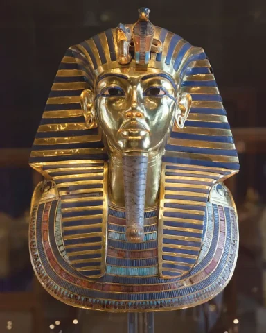 Tutankhamun’s 3,300-year-old mask.