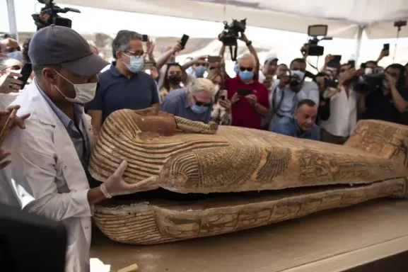 Trove of ‘perfectly preserved’ painted coffins and mummies discovered at ancient Egyptian necropolis