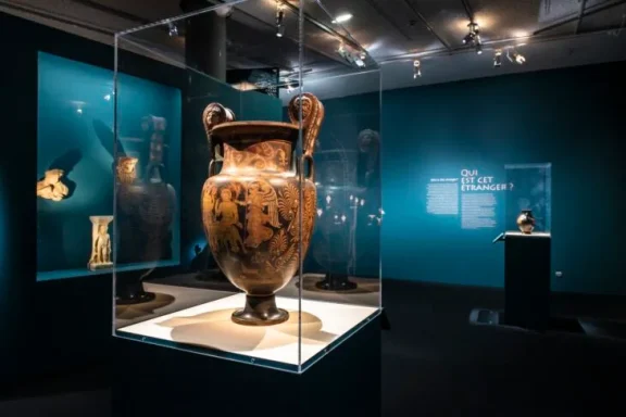 Installation view of ‘Drinking with the Gods’, Cité du Vin, Bordeaux, 2021.