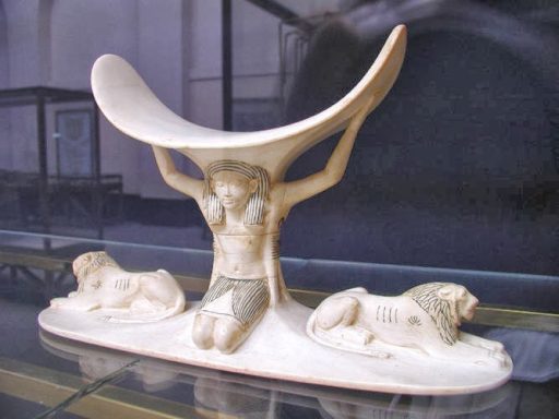  A headrest from the tomb of Tutankhamun