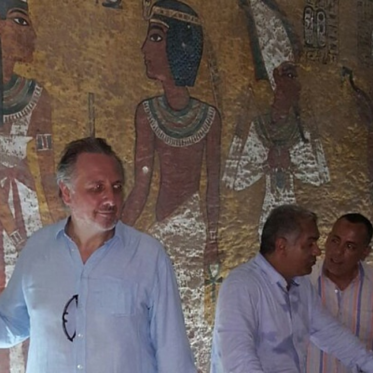 The site of Cerro Quemado Man walks around he site of Cerro Quemado.