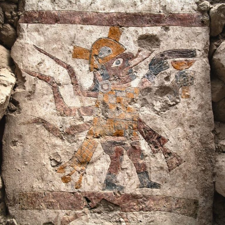 Man walks around he site of Cerro Quemado.